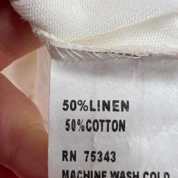 Piazza Roma Womens Floral Embroidered Sleeveless Top L White Linen Cotton Italy - Picture 6 of 9